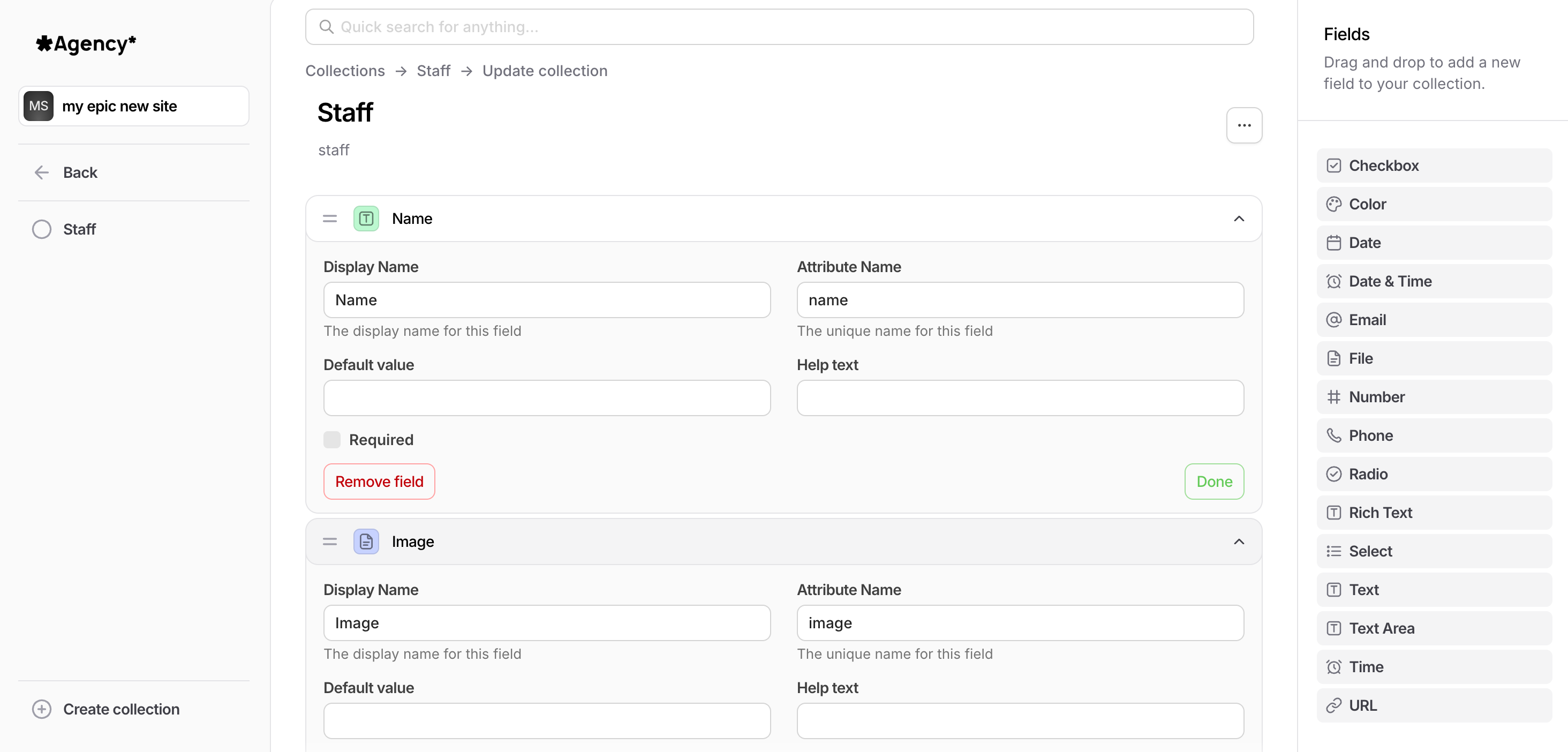 Creating a collection in Blutui