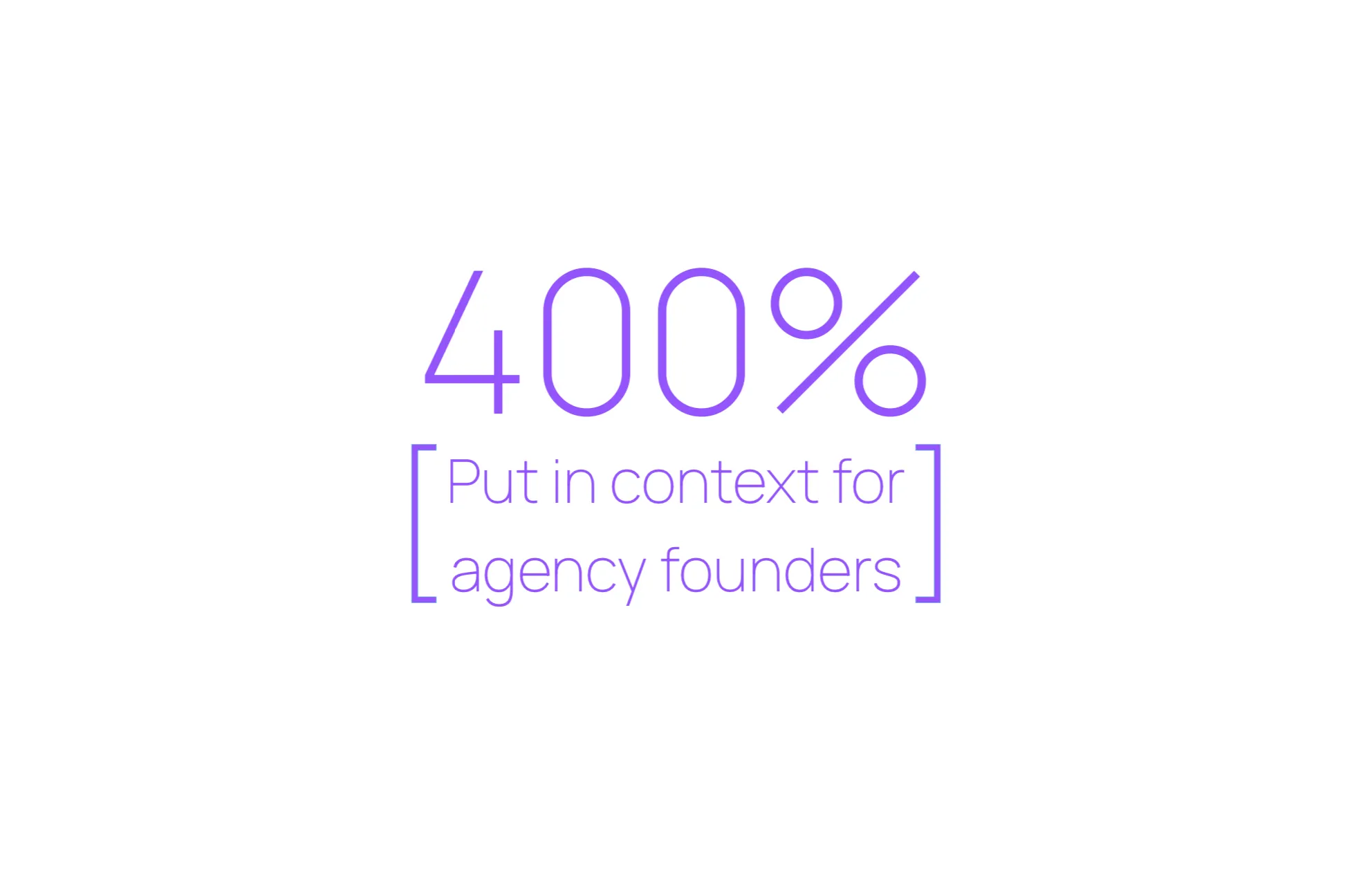 400% [Put in context for agency founders]