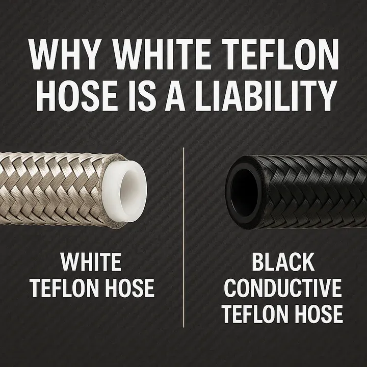 ⚙️ Why White Teflon Lined Hose Fails in Motorsport Applications